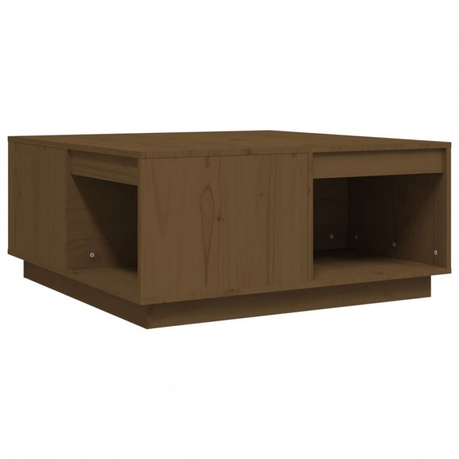 Table basse Marron miel 80x81x36,5 cm Bois massif de pin