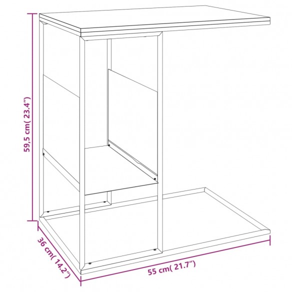 Table d'appoint Noir 55x36x59,5 cm  Table d'appoint Noir 55x36x59,5 cm