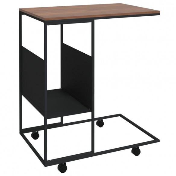 Table d'appoint avec roues Noir 55x36x63,5 cm  Table d'appoint avec roues Noir 55x36x63,5 cm