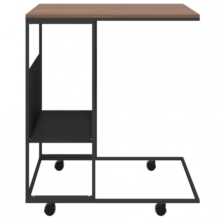 Table d'appoint avec roues Noir 55x36x63,5 cm