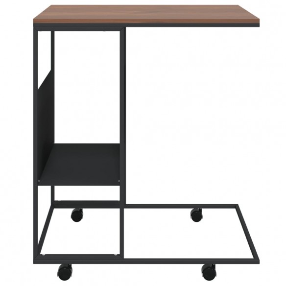 Table d'appoint avec roues Noir 55x36x63,5 cm  Table d'appoint avec roues Noir 55x36x63,5 cm