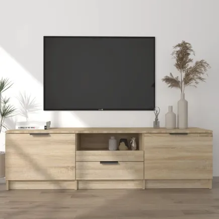 Meuble TV Chêne sonoma 140x35x40 cm