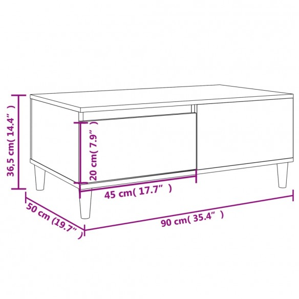 Table basse Sonoma gris 90x50x36,5 cm 