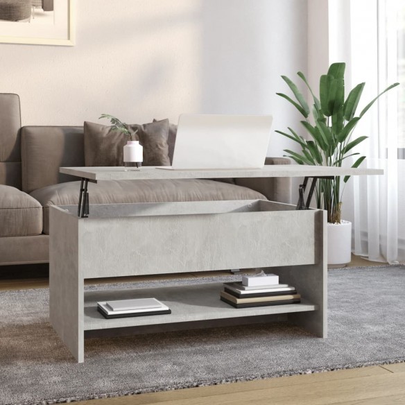 Table basse Gris béton 80x50x40 cm 
