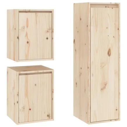 Meubles TV 3 pcs Bois massif de pin 2