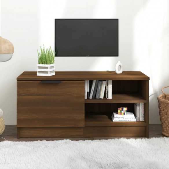 Meuble TV Chêne marron 80x35x36,5 cm 