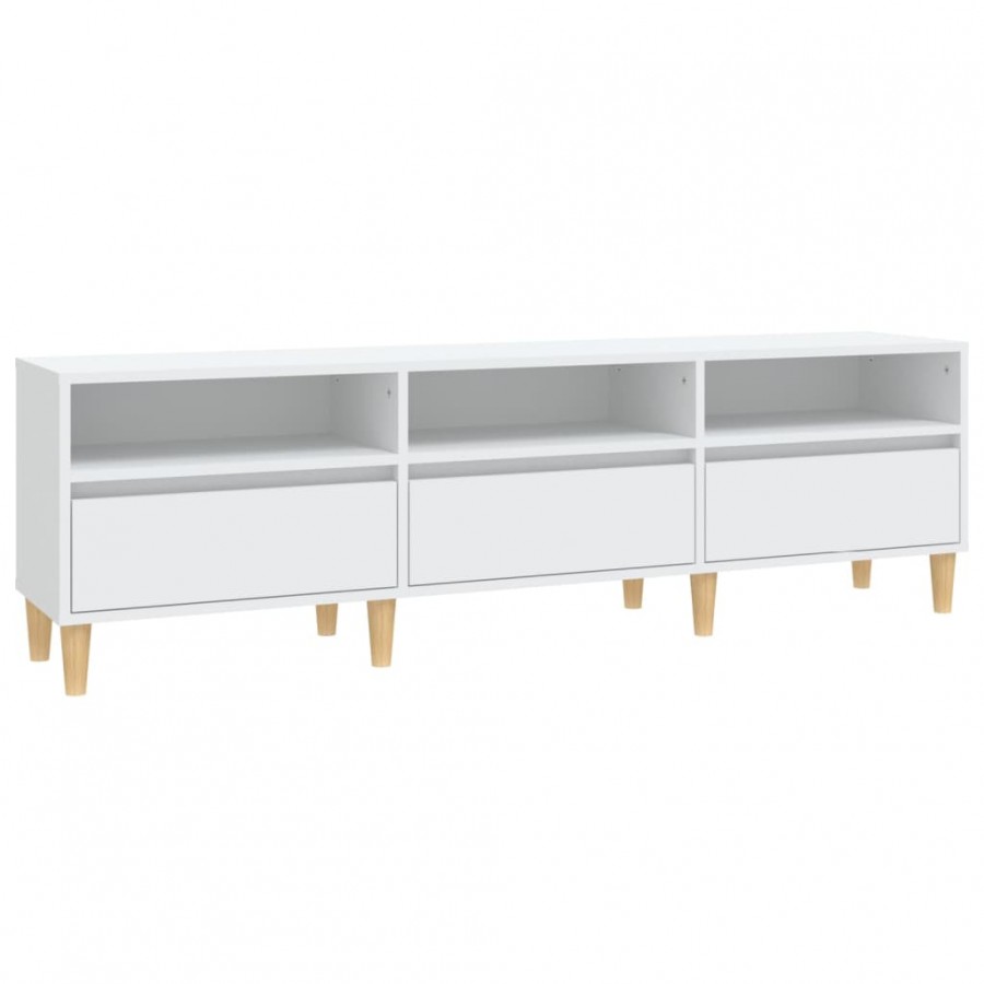 Meuble TV blanc 150x30x44,5 cm bois d'ingénierie