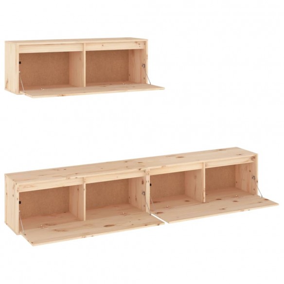 Meubles TV 3 pcs Bois massif de pin Meubles TV 3 pcs Bois massif de pin