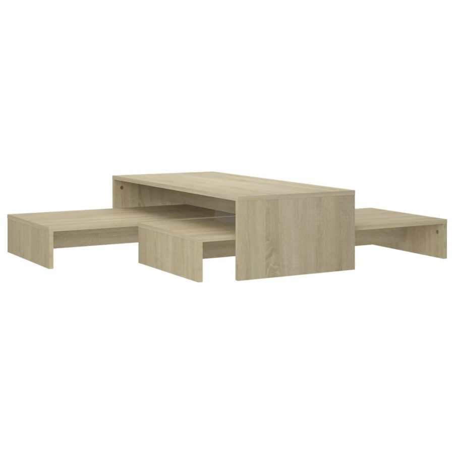Set tables basses gigognes Chêne 100x100x26,5 cm Aggloméré