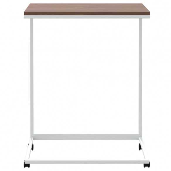 Table d'appoint avec roues Blanc 55x35x70 cm  Table d'appoint avec roues Blanc 55x35x70 cm