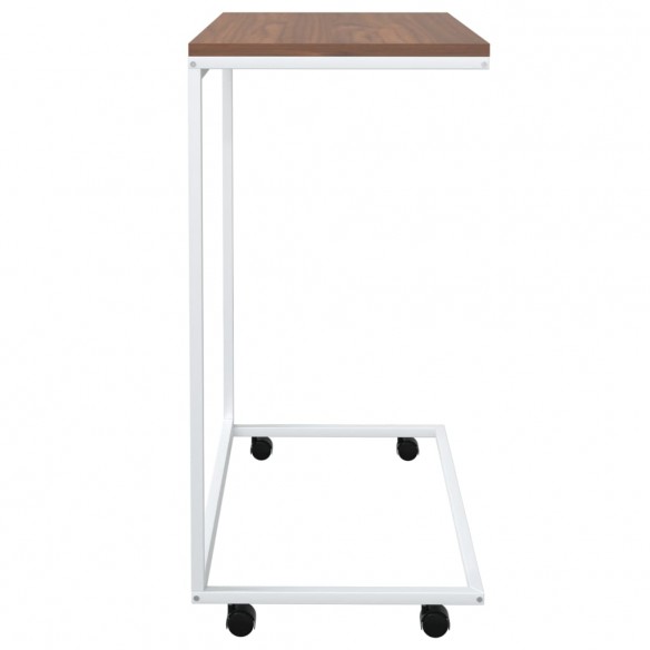 Table d'appoint avec roues Blanc 55x35x70 cm  Table d'appoint avec roues Blanc 55x35x70 cm