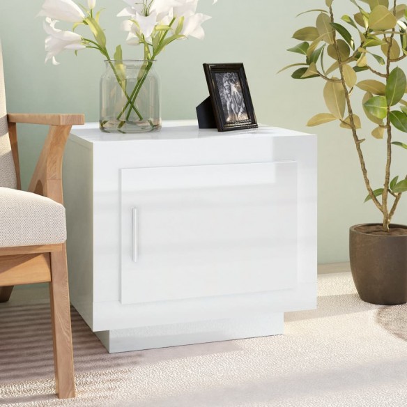 Table basse Blanc brillant 51x50x45 cm 