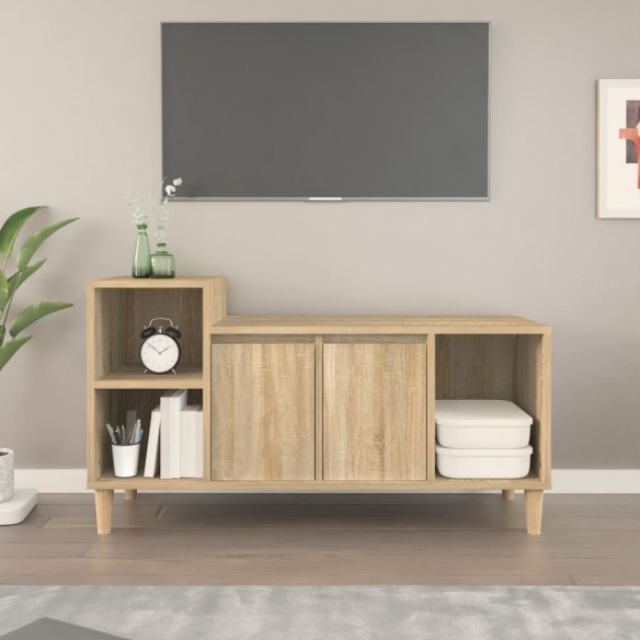 Meuble TV Chêne sonoma 100x35x55 cm 