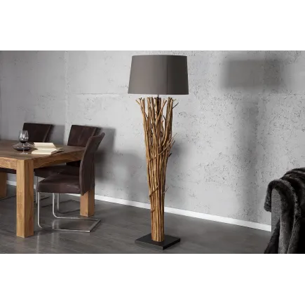 Lampadaire 175 cm en bois flotté coloris marron 2