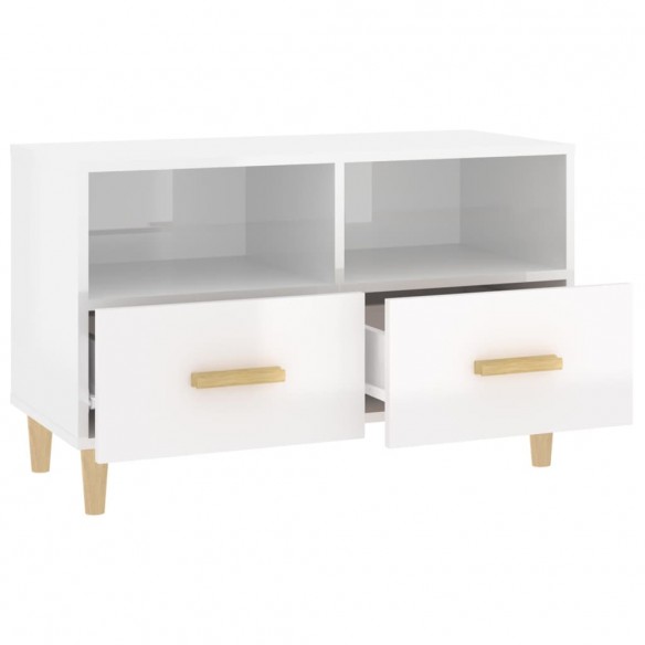 Meuble TV Blanc brillant 80x36x50 cm 
