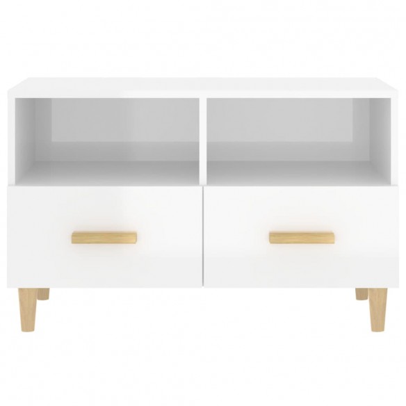 Meuble TV Blanc brillant 80x36x50 cm 
