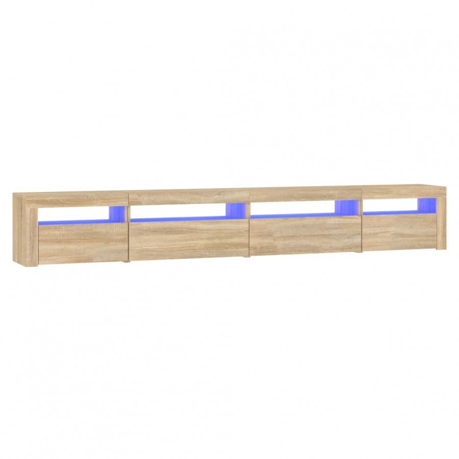 Meuble TV avec lumières LED Chêne sonoma 270x35x40 cm