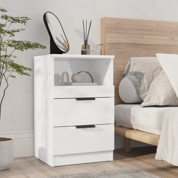 Table de chevet Blanc brillant 