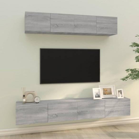 Ensemble de meubles TV 4 pcs Sonoma gris 