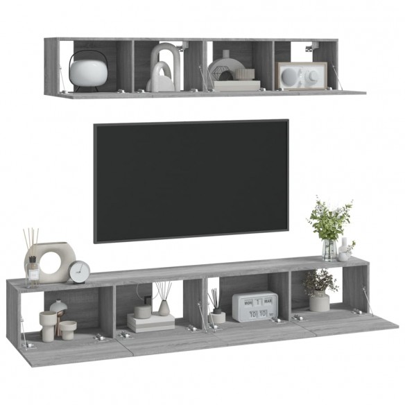 Ensemble de meubles TV 4 pcs Sonoma gris 