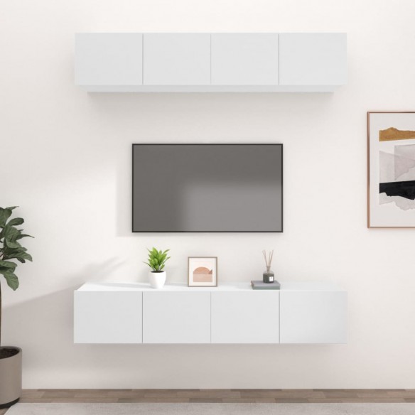 Meubles TV 4 pcs Blanc 80x30x30 cm 