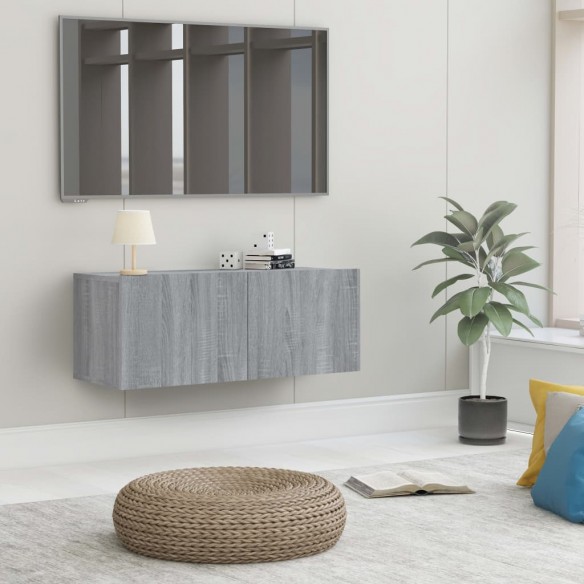 Meuble TV Sonoma gris 80x30x30 cm 
