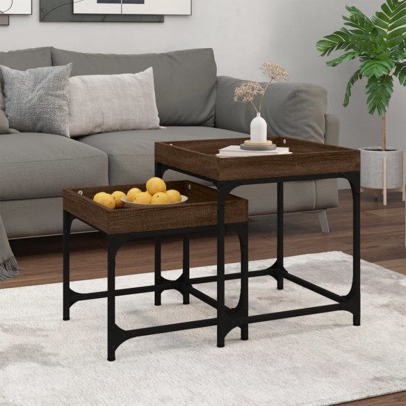 Tables d'appoint 2 pcs Chêne marron 