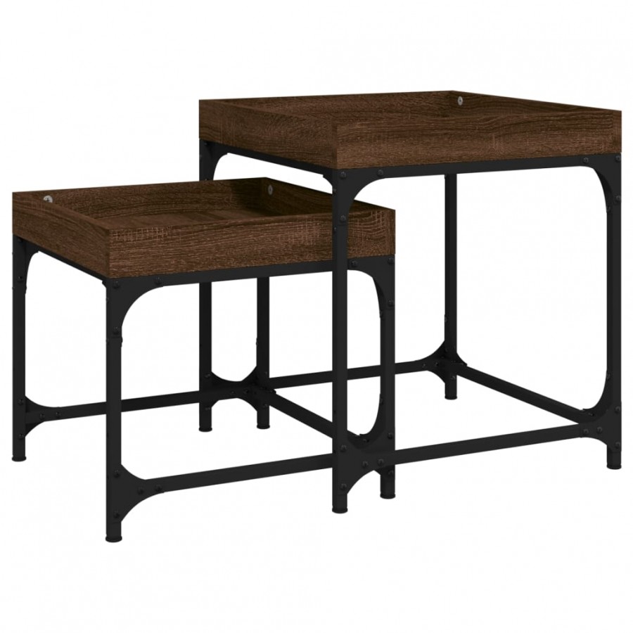 Tables d'appoint 2 pcs Chêne marron 