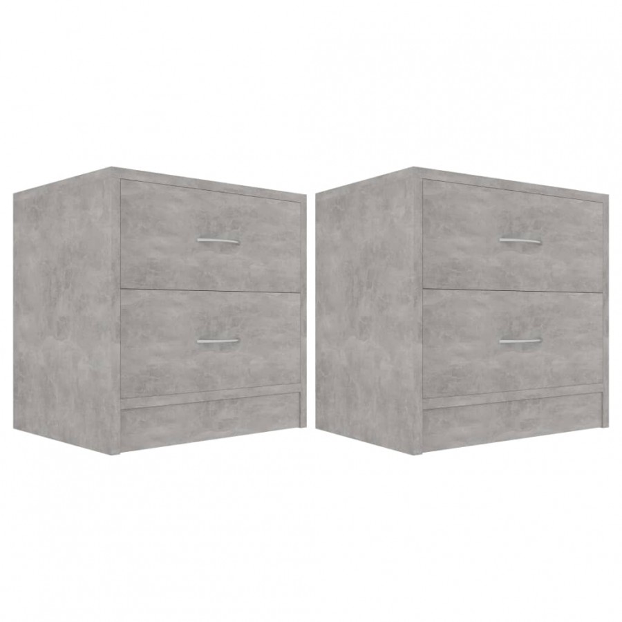 Tables de chevet 2 pcs Gris béton 40 x 30 x 40 cm Aggloméré
