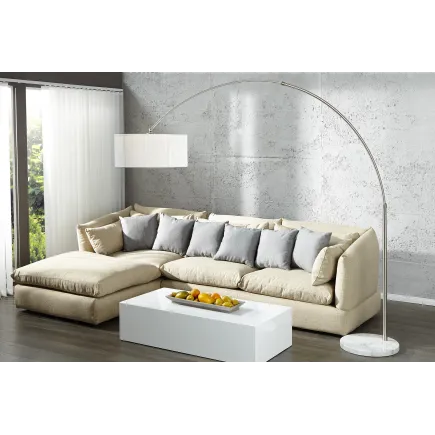 Lampadaire extensible design arc coloris blanc
