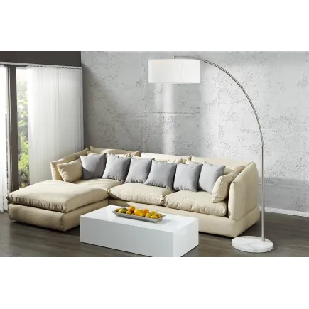 Lampadaire extensible design arc coloris blanc 2