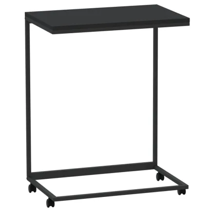 Table d'appoint avec roues Noir 55x35x70 cm  2