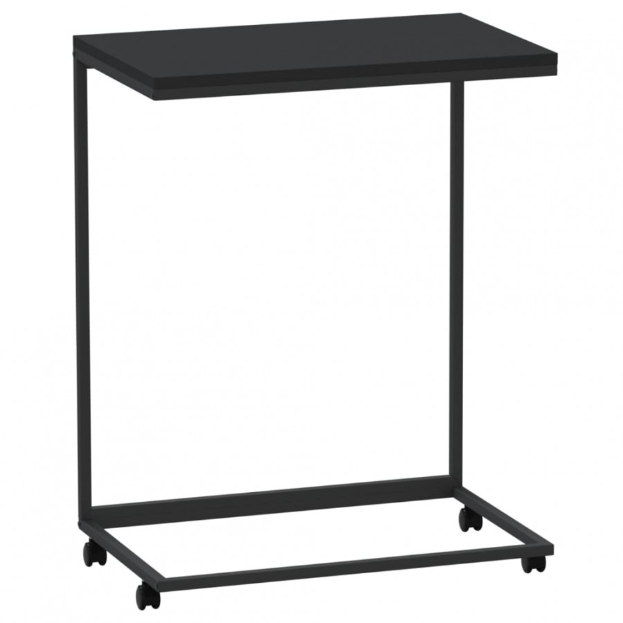 Table d'appoint avec roues Noir 55x35x70 cm