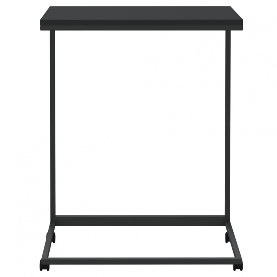 Table d'appoint avec roues Noir 55x35x70 cm