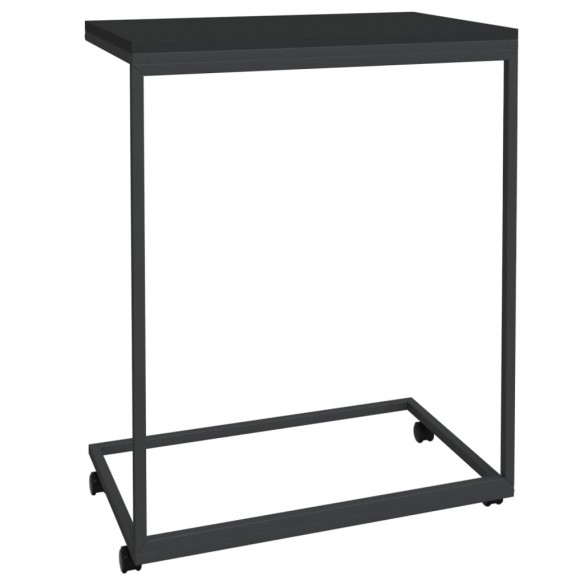 Table d'appoint avec roues Noir 55x35x70 cm  Table d'appoint avec roues Noir 55x35x70 cm