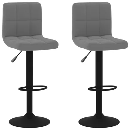 Tabourets de bar lot de 2 gris foncé velours 2