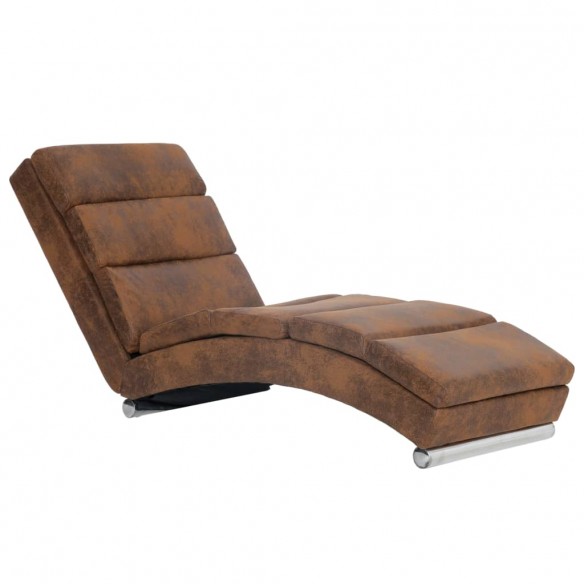 Chaise longue Marron Similicuir daim Chaise longue Marron Similicuir daim