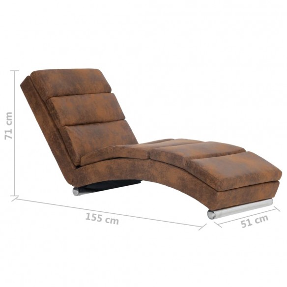 Chaise longue Marron Similicuir daim Chaise longue Marron Similicuir daim