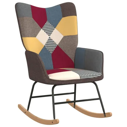 Chaise à bascule Patchwork Tissu 2