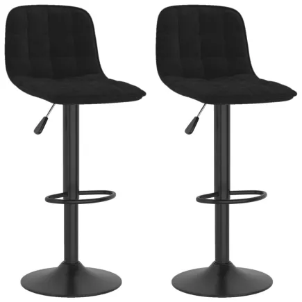 Tabourets de bar 2 pcs Noir Velours 2