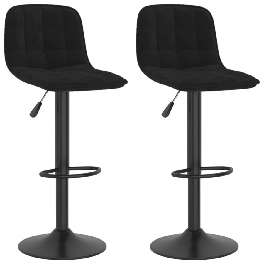 Tabourets de bar 2 pcs Noir Velours
