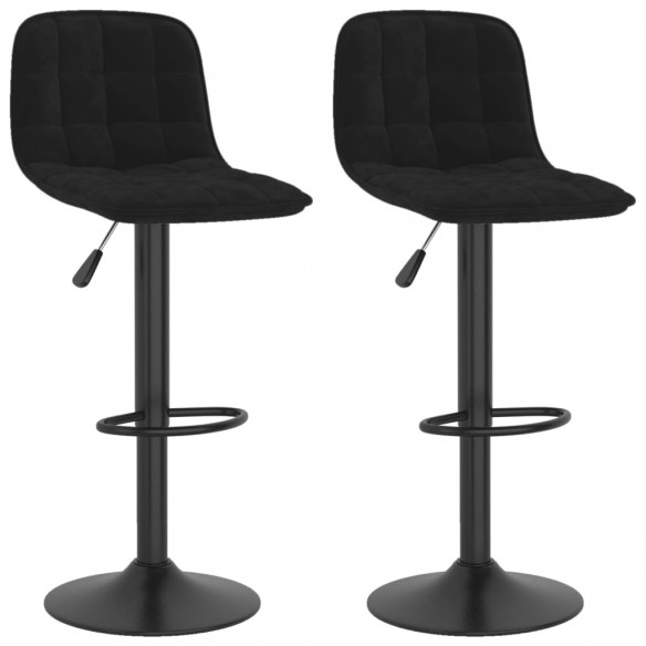 Tabourets de bar 2 pcs Noir Velours Tabourets de bar 2 pcs Noir Velours