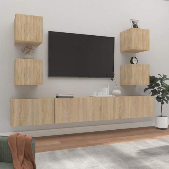 Ensemble de meubles TV 6 pcs Chêne sonoma 