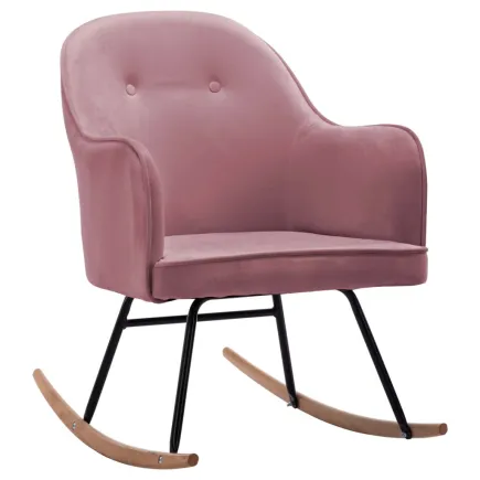 Chaise à bascule Rose Velours 2