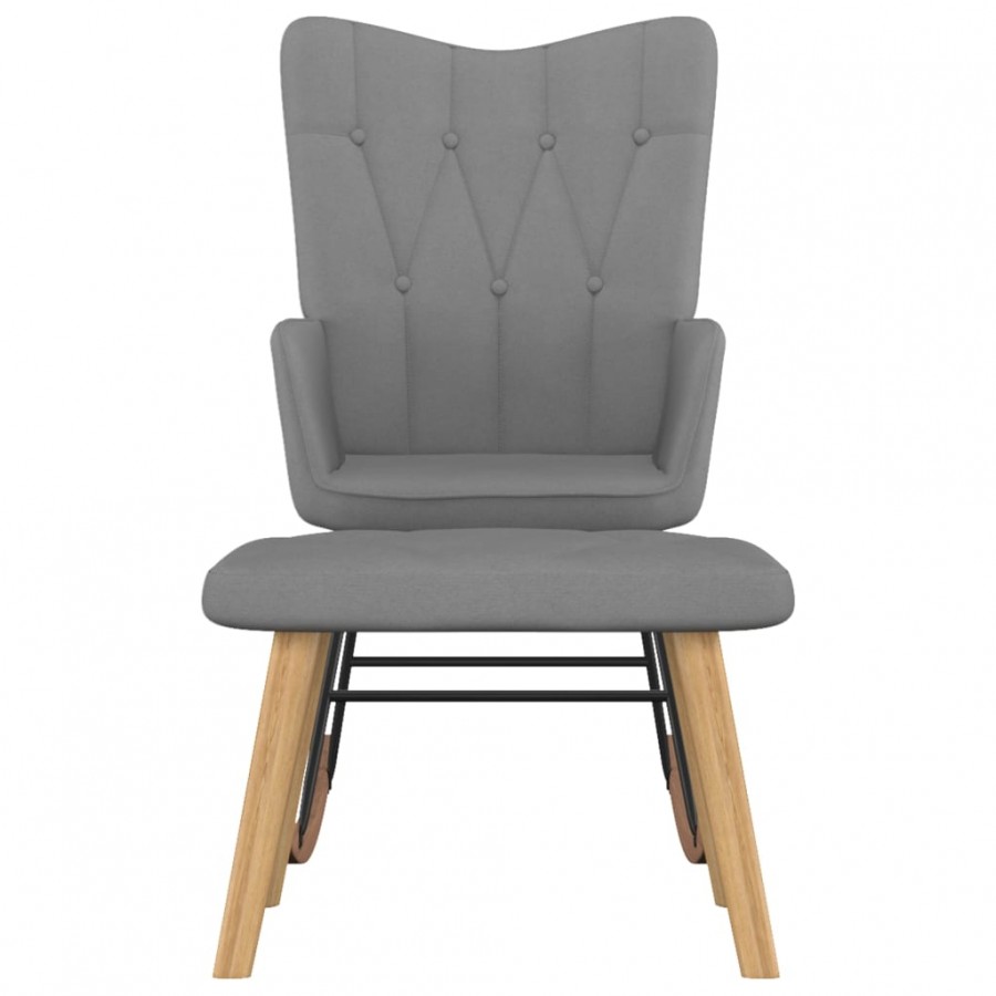 Chaise à bascule avec repose-pied Gris foncé Tissu