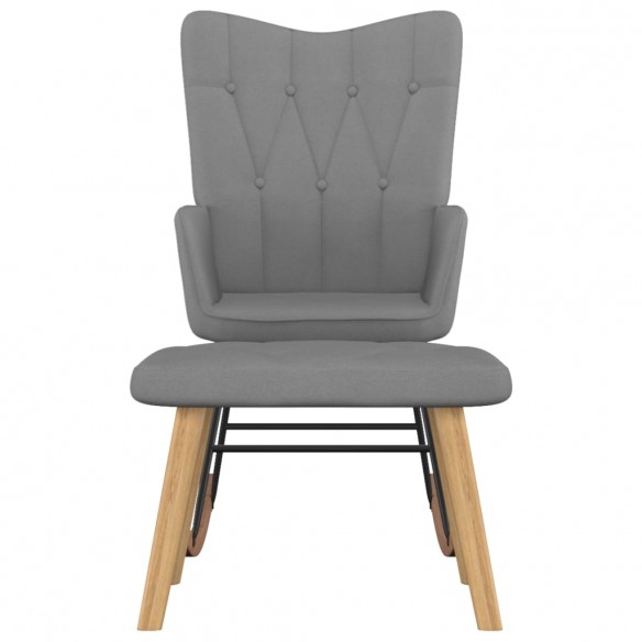 Chaise à bascule avec repose-pied Gris foncé Tissu Chaise à bascule avec repose-pied Gris foncé Tissu