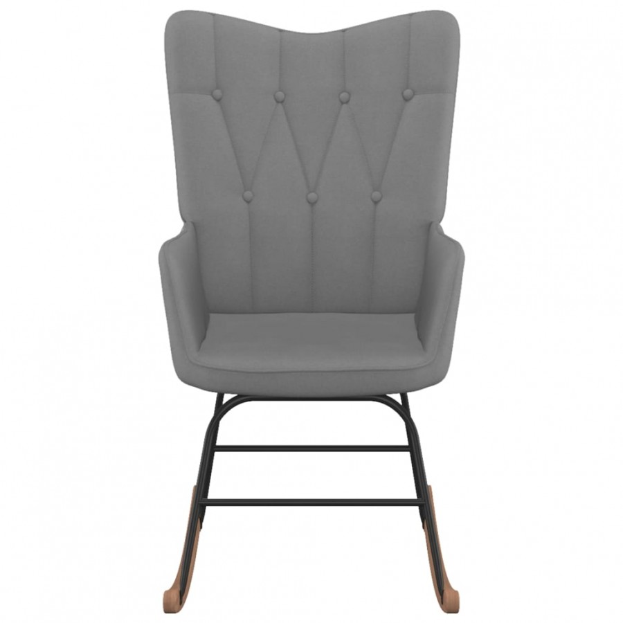 Chaise à bascule avec repose-pied Gris foncé Tissu