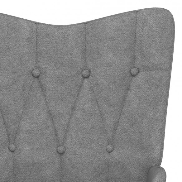 Chaise à bascule avec repose-pied Gris foncé Tissu Chaise à bascule avec repose-pied Gris foncé Tissu