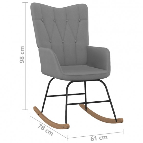 Chaise à bascule avec repose-pied Gris foncé Tissu Chaise à bascule avec repose-pied Gris foncé Tissu