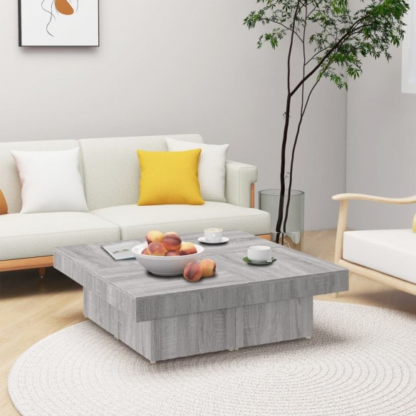 Table basse Sonoma gris 90x90x28 cm 